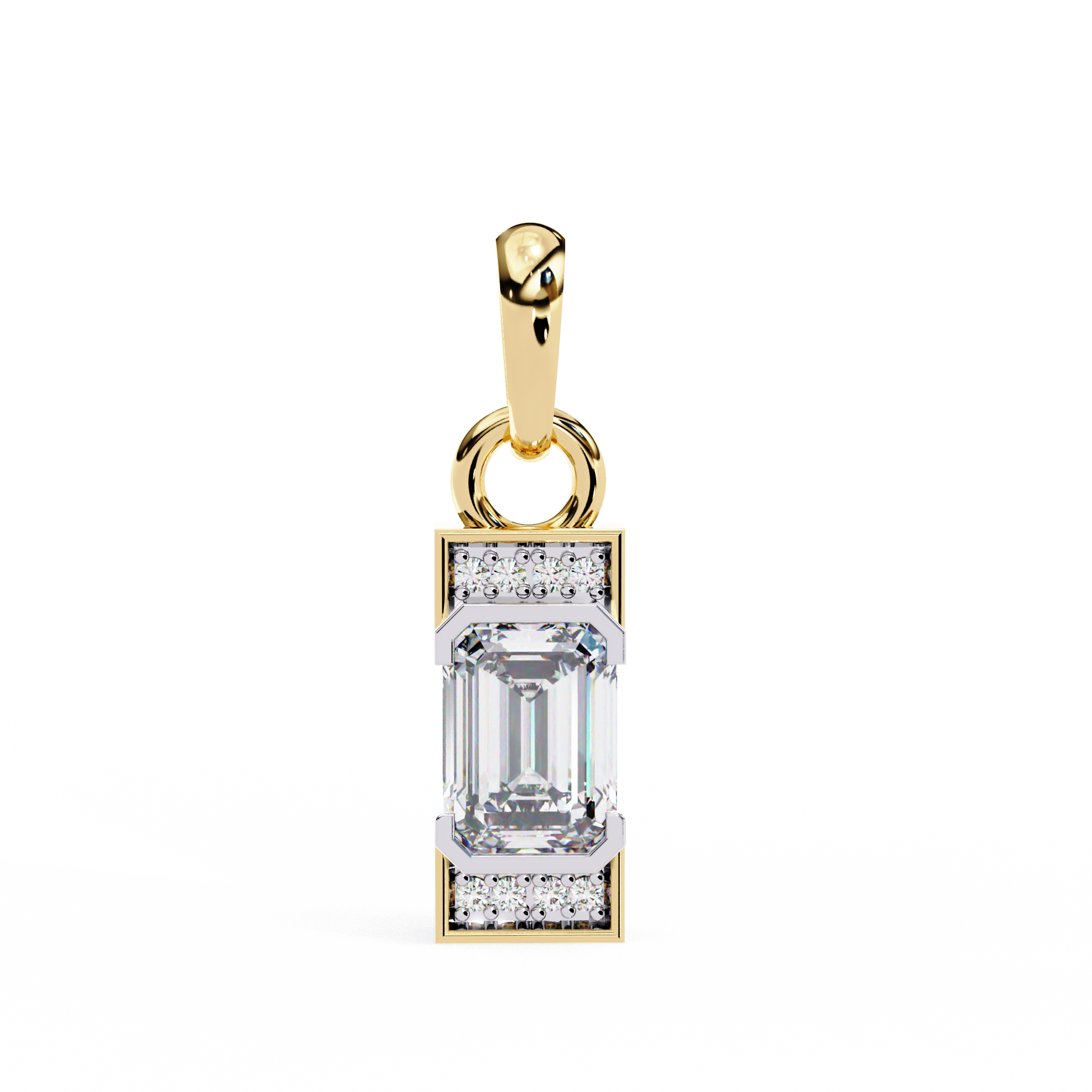 Solitairekart 1.05ct Natural Diamond Elevate Emerald Pendant-H Color, VS1 Clarity